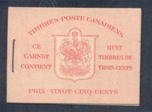 Canada 1942 Bk 34d French (251a x 2) cpl booklet mint NH