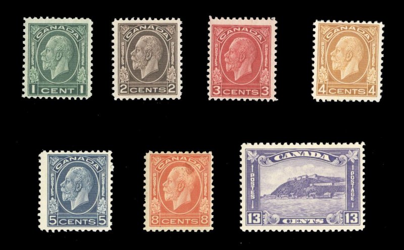 Canada 195-201, $279.35, $1932 George V, complete set, never hinged