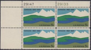 1324 Canada Centenary Plate Block MNH