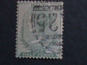 ​MALTA-1865 SC#5a QUEEN VICTORIA FANCY CANCEL 158 YEARS OLD VF RARE-KEY STAMP