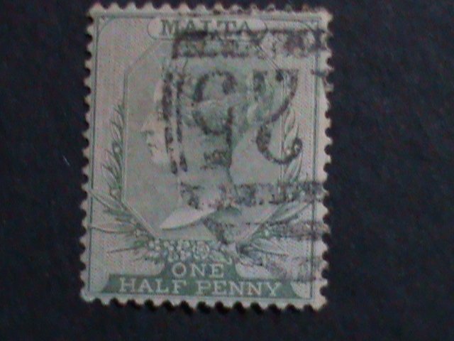 ​MALTA-1865 SC#5a QUEEN VICTORIA FANCY CANCEL 158 YEARS OLD VF RARE-KEY STAMP