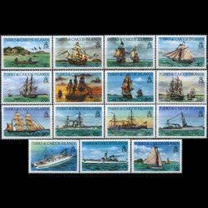 TURKS & CAICOS 1985 - Scott# 578-92 Ships Set of 15 NH