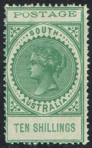 SOUTH AUSTRALIA 1902 QV THIN POSTAGE 10/- 
