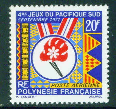 FRENCH POLYNESIA  Scott C68 Pacific Games 1971 stamp MH*