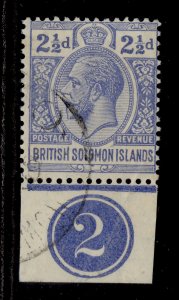 BRITISH SOLOMON ISLANDS GV SG27, 2½d ultramarine, FINE USED. CONTROL