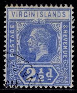 BRITISH VIRGIN ISLANDS GV SG72, 2½d bright blue, FINE USED.