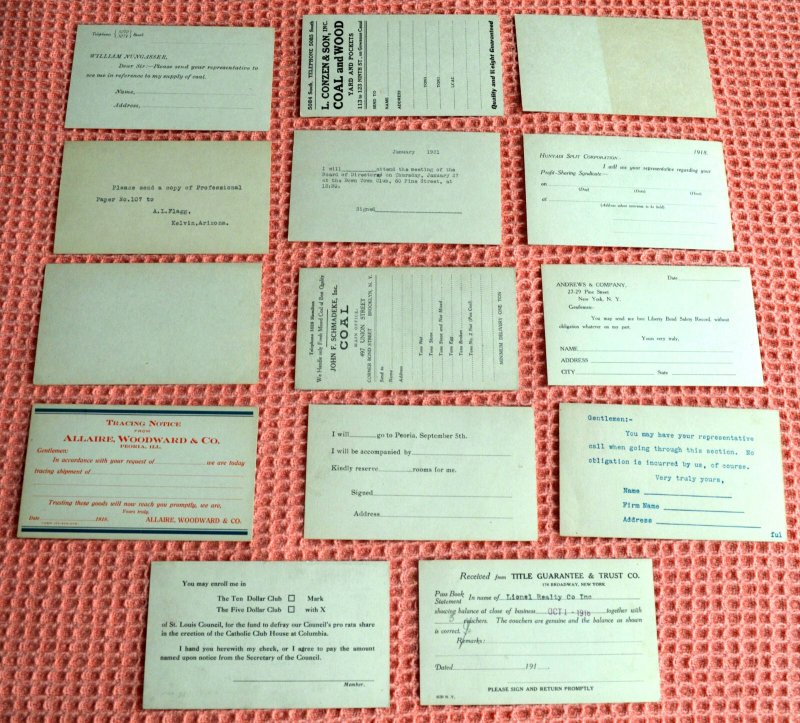 1918 US Sc. #UX30 lot of 14 unused postal cards, all different, nice lot