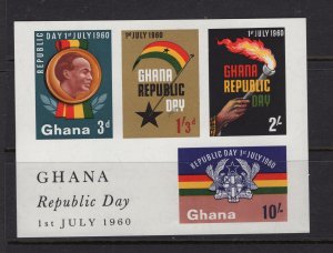 Ghana #81a  (1960 Republic Day sheet) VFMNH CV $0.50