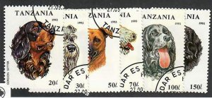Tanzania; Scott 1144- 1149;  1993;  Precanceled;  NH; Dogs