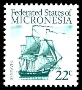 MICRONESIA Sc 34 VF/MNH - 1986 22c - Tall Ship Senyavin