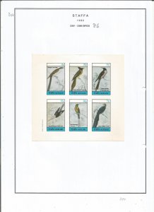 STAFFA - 1982 - Birds - Sheet - Mint Light Hinged - Private Issue