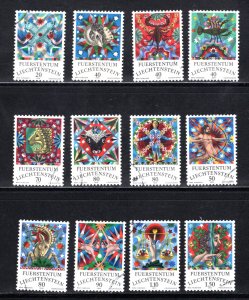 Liechtenstein #598-609  Used    VF   CV $7.75  ....   3510257