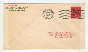 1928 MOLLY PITCHER OVERPRINT 646 FDC FREEHOLD NJ EARLY ELLIOTT & CO. SERVICED