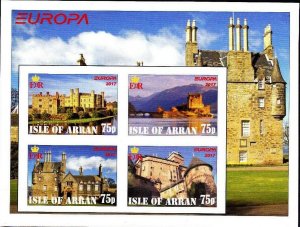 ARRAN - 2017 - Europa, Old Buildings - Imperf 4v Sheet - M N H - Private Issue