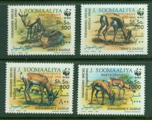 Somalia #629-32 (1992 WWF set overprinted for RIO Conference) VFMNH CV $24.00