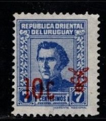 Uruguay - #726 Artigas Surcharged - Used