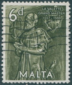 Malta 1962 SG309 6d bronze Grand Master La Valette FU