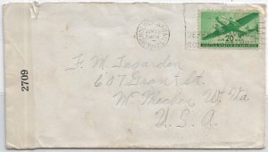 1942 Honolulu, Hawaii to McMichen, WV Clipper Airmail, Censored ... (C5930)