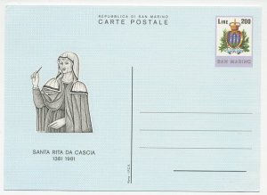 Postal stationery San Marino 1981 Santa Rita da Cascia