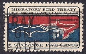 1306 5 cent Migratory Bird Treaty VF used