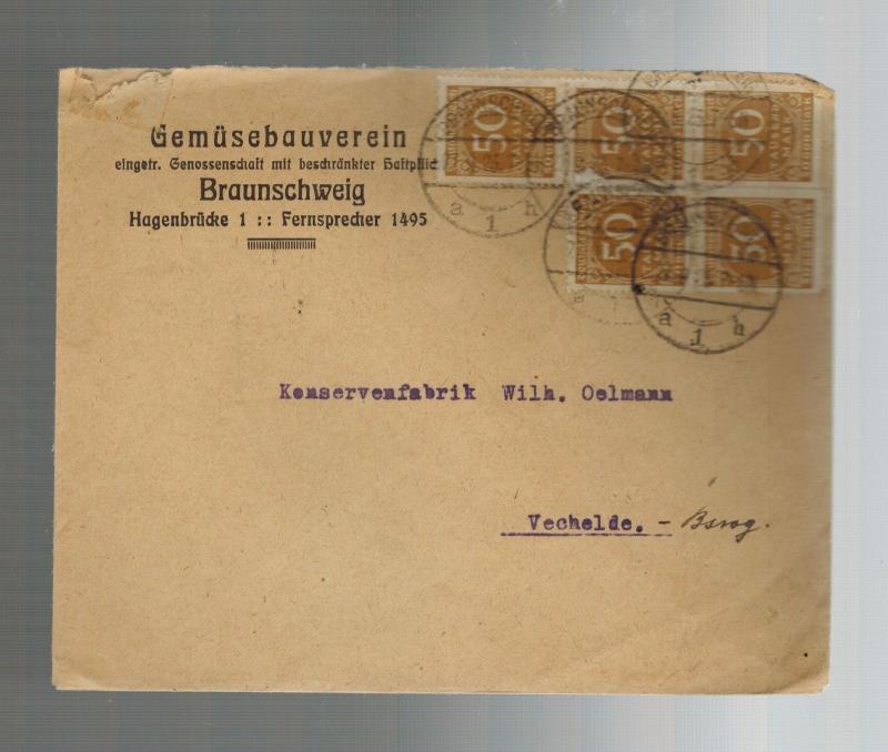 1923 Gemusebauverein Braunschweig Germany Inflation  Cover