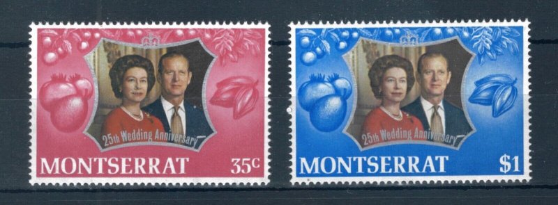 Montserrat  1972 Royal Silver Wedding full set of stamps. MNH. Sg 307-308
