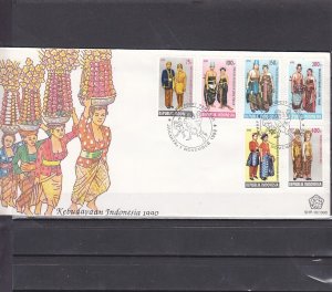 Indonesia, Scott cat. 1448-1453. Traditional Costumes issue. First day cover.