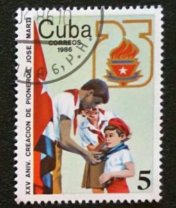 CUBA Sc# 2848  PIONEERS YOUTH ORGANIZATION Jose Marti 1986  used / cancelled