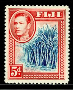 FIJI SG258, 5d blue & scarlet, LH MINT. Cat £42.