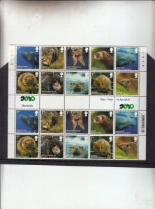 2010 ACTION FOR SPECIES MAMMALS GUTTER PAIRS UMM SG3054-SG3063 BELOW FACE