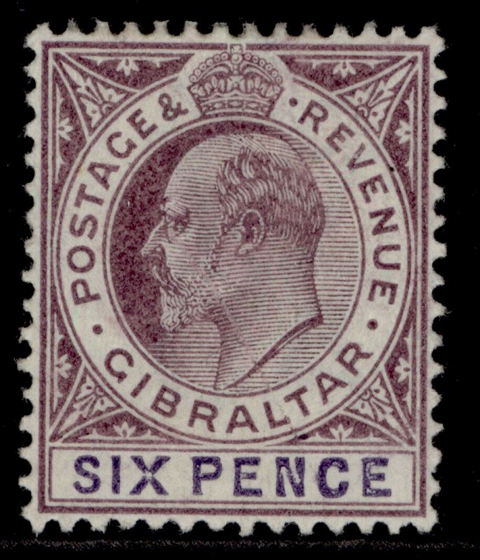 GIBRALTAR EDVII SG50, 6d dull purple & violet, M MINT. Cat £40. 