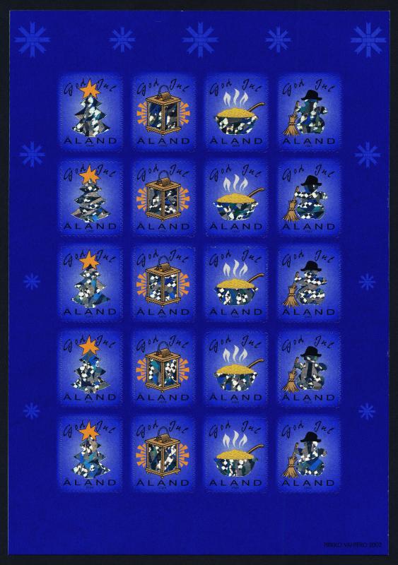 Aland Sheet MNH 2002 (Year) Christmas seal, Hologram