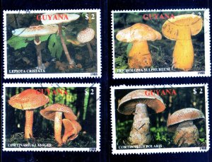 GUYANA #2010 a-d  1989  MUSHROOMS   MINT  VF NH  O.G    CTO