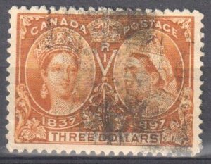 Canada #63 XF Used Jubilee C$1600.00 -- $3.00 Yellow Bistre