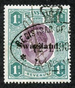 Swaziland 1904 BF29 1/- Revenue Barefoot retail 50 pounds 