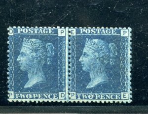 GREAT BRITAIN SCOTT#30 PAIR FULL OG LEFT STAMP IS NH, RIGHT IS LIGHT HINGED