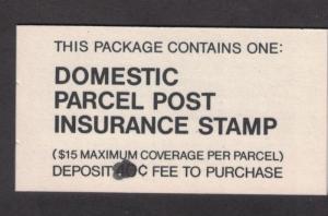 Domestic Parcel Post Insurance Stamp Booklet. Revalued.   #02 DPPIS