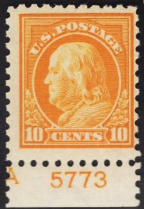 US #433 10c Orange Yellow Franklin MINT NH SCV $95.00