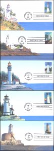 #4146-50 Pacific Lighthouses Heritage FDC Set