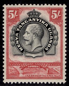 KENYA UGANDA TANGANYIKA GV SG121, 5s black & carmine, LH MINT. Cat £30.