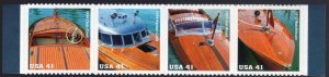 Scott #4163a (4160-63) Vintage Mahogany Speedboats Block of 4 Stamps - MNH Mid