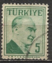 Turkey 1957: Sc. # 1268; Used Single Stamp