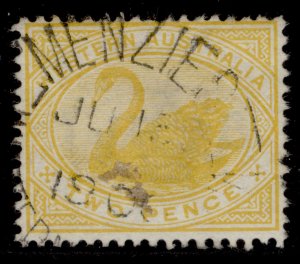 AUSTRALIA - Western Australia QV SG113, 2d bright yellow, FINE USED.