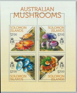 M1385 - SOLOMON ISLANDS - ERROR, 2013 MISSPERF SHEET: Mushrooms, Nature