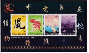 NEW ZEALAND 2019, 2020 YEAR OF THE RAT MINIATURE SHEET AND SET MNH PO FRESH