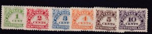 NEWFOUNDLAND # J1-J6 VF-MH & USED SOME NICE SON CANCELS POSTAGE DUES