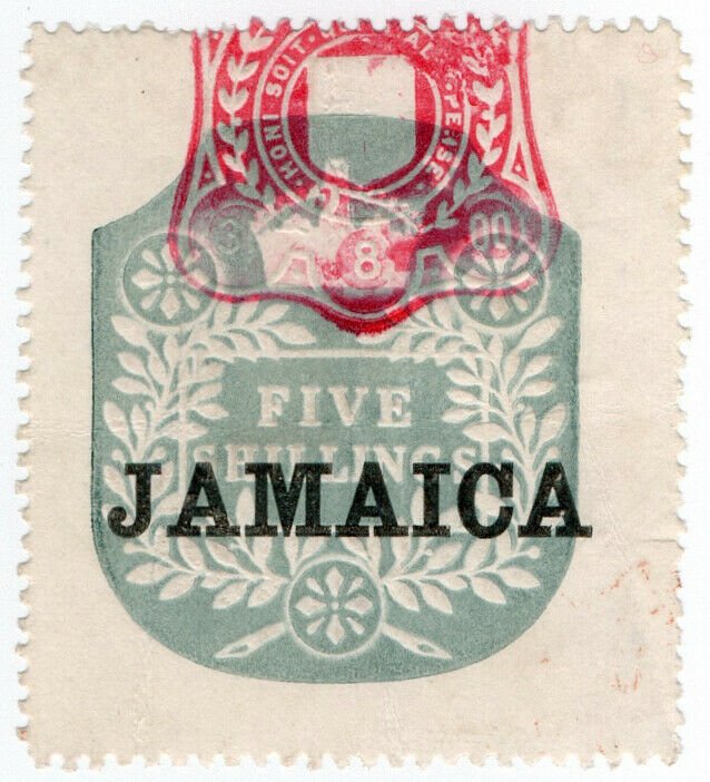 (I.B) Jamaica Revenue : Duty Stamp 5/- (die N)