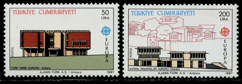 TURKEY Sc#2379-2380 1987 Europa Architecture Mint OG NH Complete