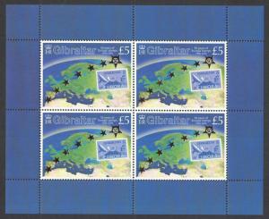 Gibraltar 50th Anniversary of Europa CEPT Stamps Sheetlet of 4v SG#1143 CV?50+