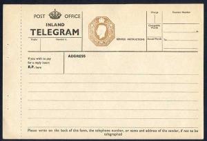 TP28 KGVI 1/- Post Office Telegram Form